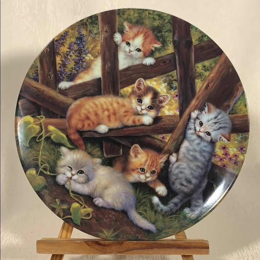 “At the Garden Fence” Kitten/Cat Collector Plate